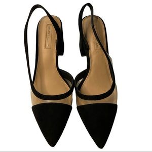NIB Antonio Melani black/ clear Braylene sling back heels size 7.5 M